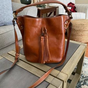 Patricia Nash bucket bag, natural leather